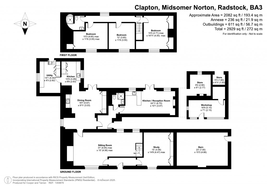 Floorplans For Clapton, Midsomer Norton, Somerset