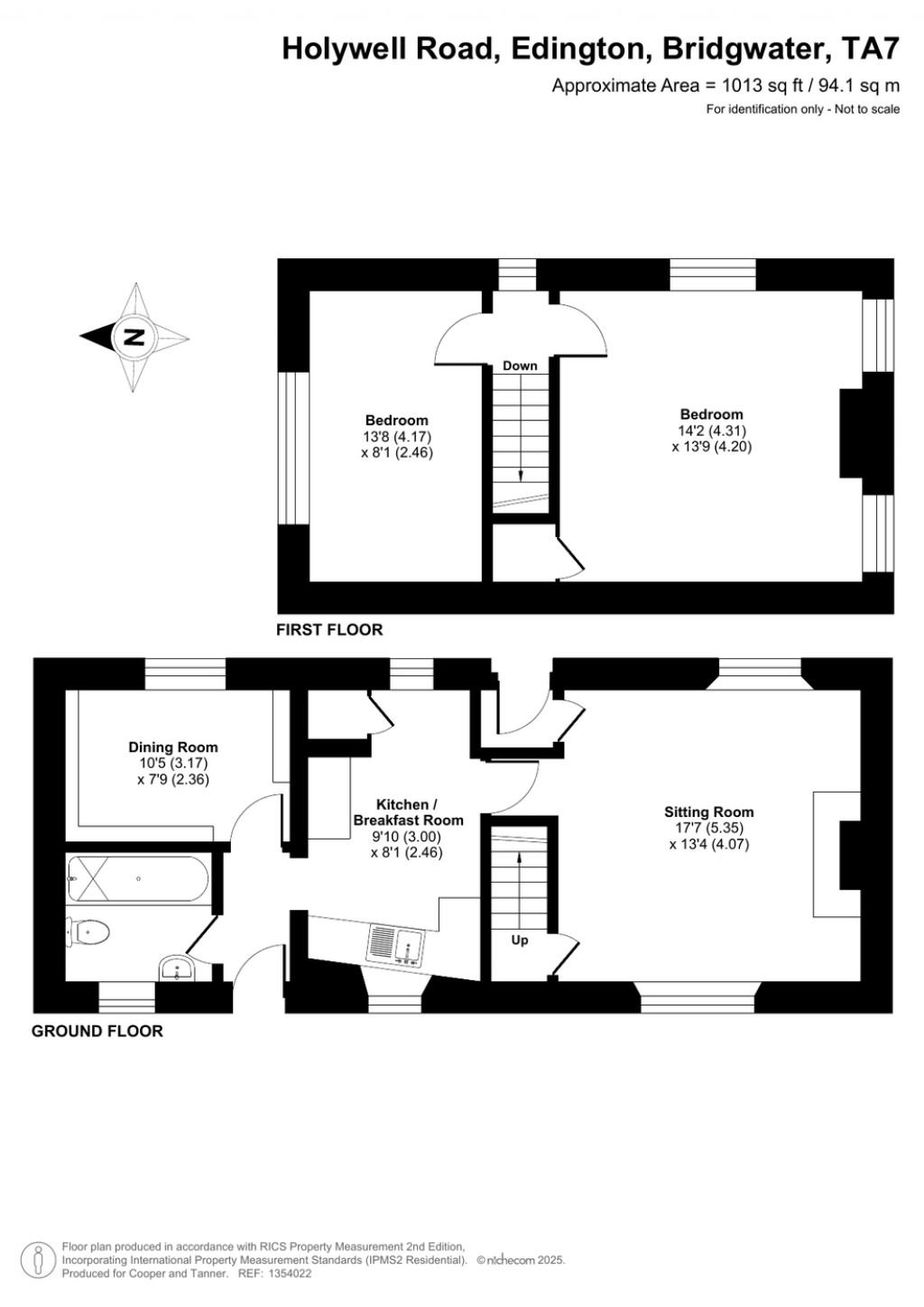 Floorplans For Holywell Road, Edington, Somerset