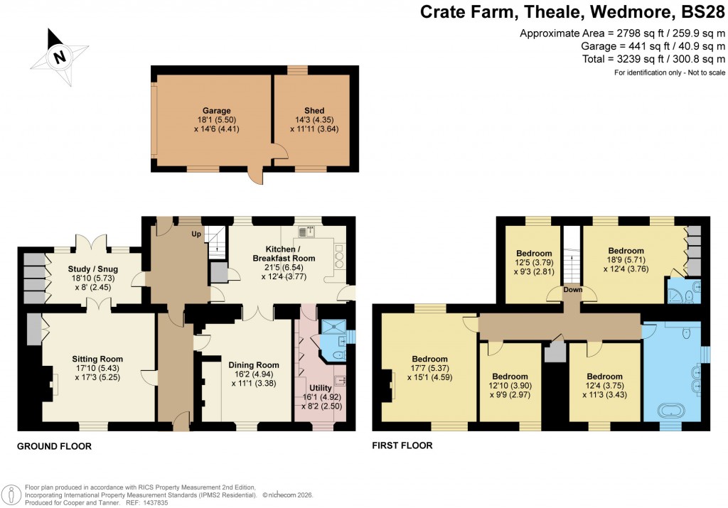 Floorplans For Theale, Wedmore, Somerset