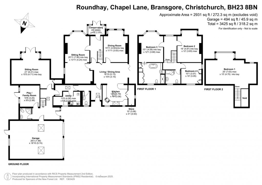 Floorplans For Chapel Lane, Bransgore, Christchurch, BH23