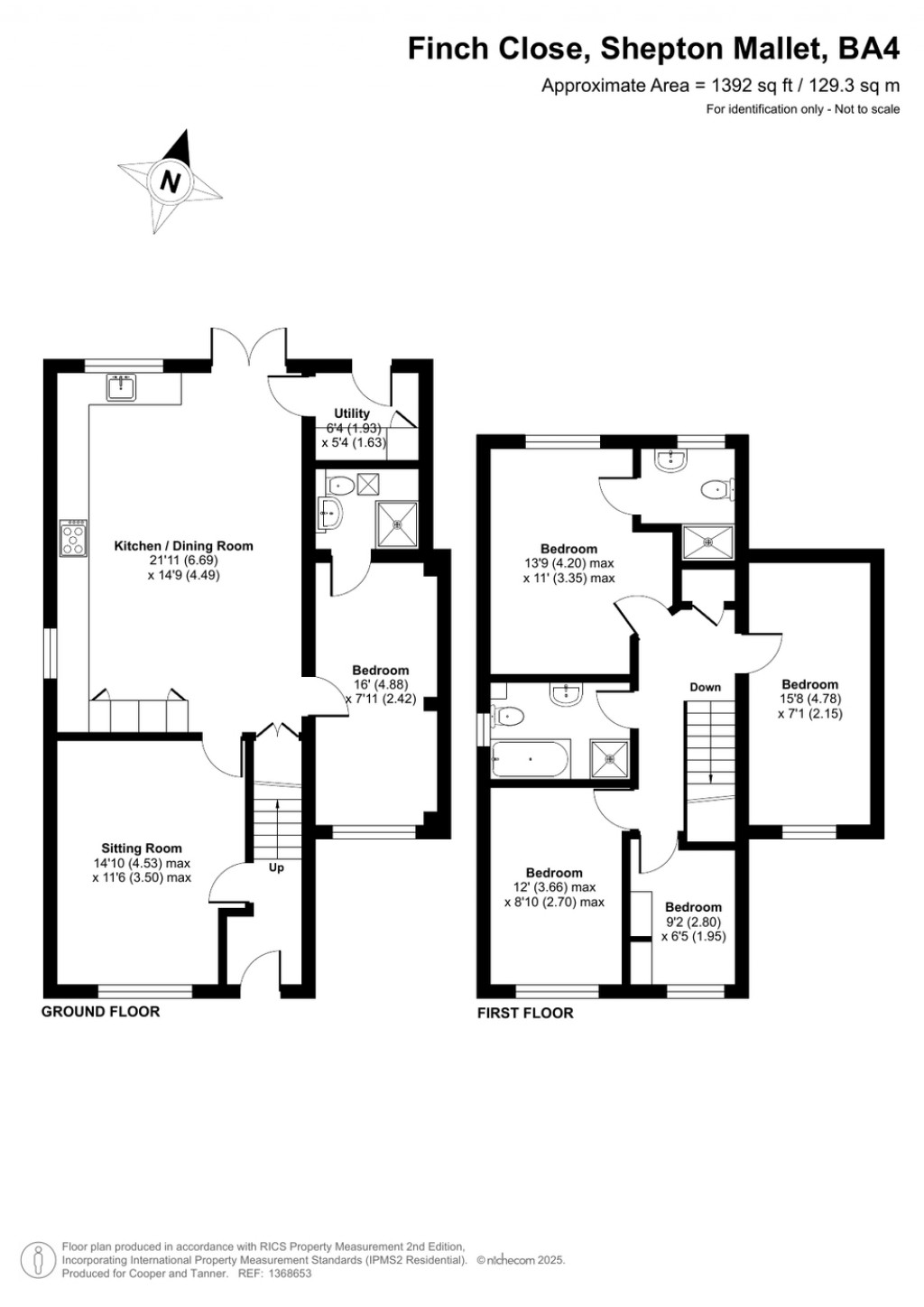 Floorplans For Finch Close, Shepton Mallet, Somerset