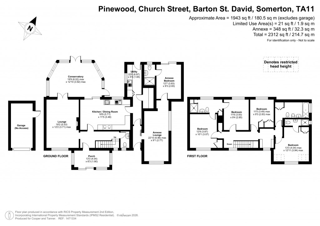 Floorplans For Church Street, Barton St David, Somerset