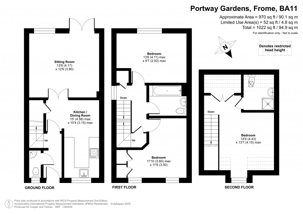 Floorplans For Portway Gardens, Frome, Somerset