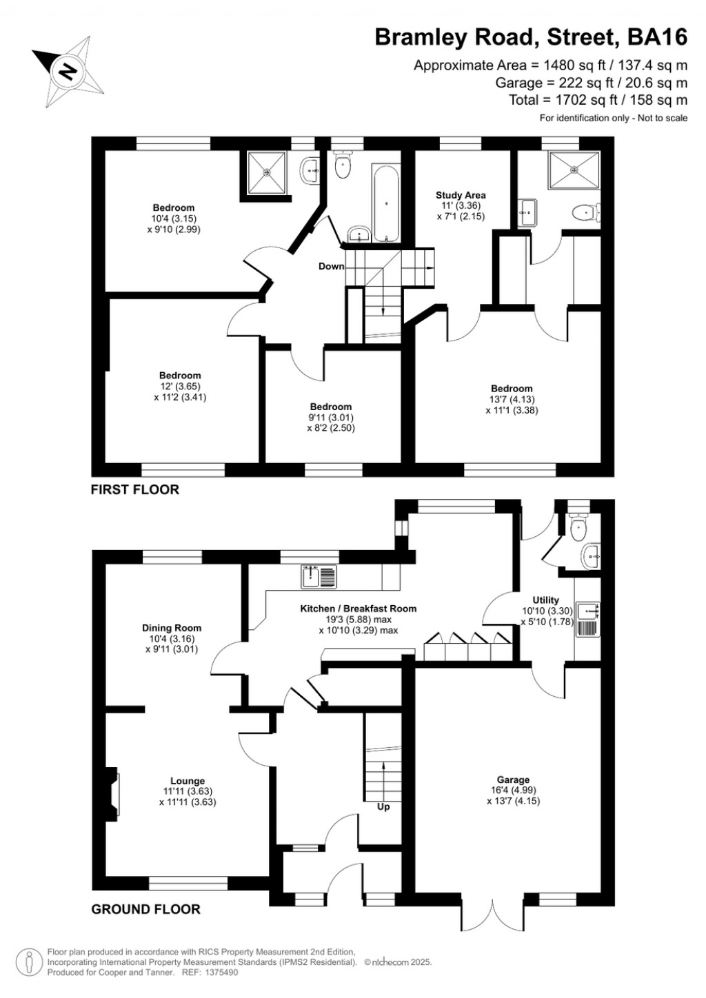 Floorplans For Bramley Road, Street, Somerset