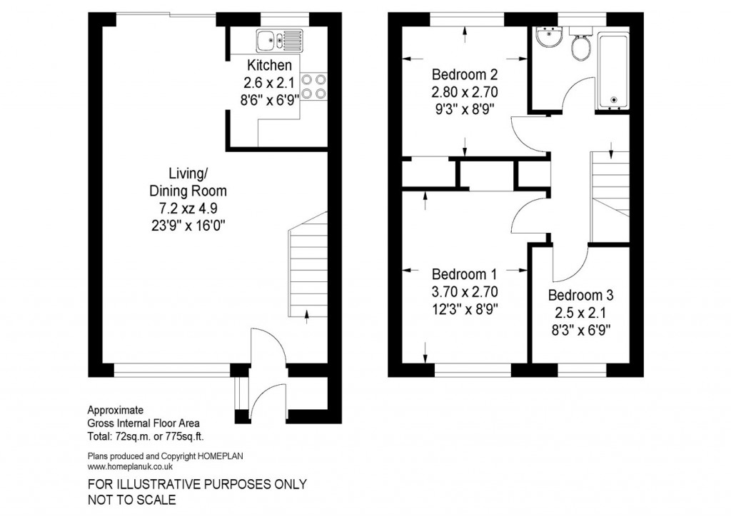 Floorplans For Lower Buckland Road, Lymington, SO41