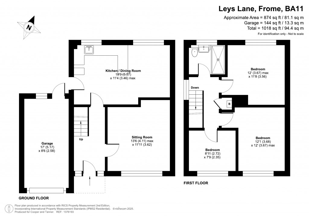Floorplans For Leys Lane, Frome, Somerset