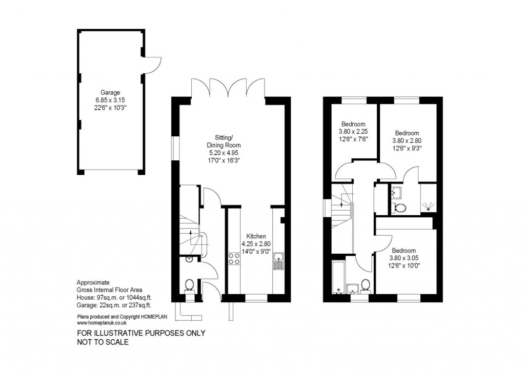 Floorplans For Plot 14, Aubretia Place, Farmers Walk, Everton, Lymington, SO41