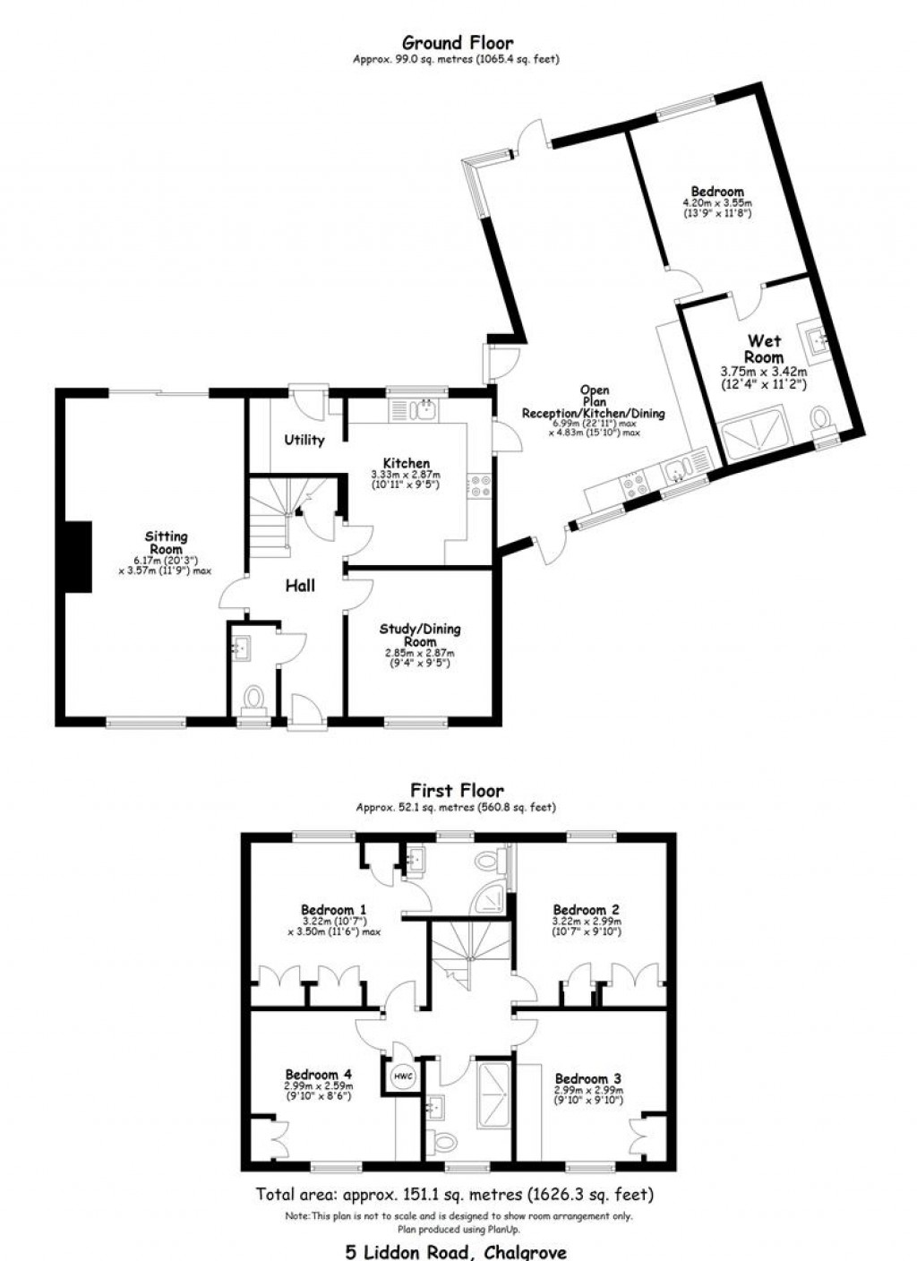 Floorplans For Liddon Road, Chalgrove, Oxford