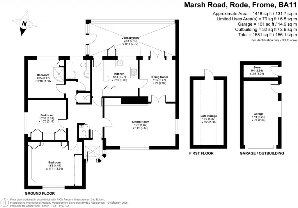 Floorplans For Rode, Frome, Somerset