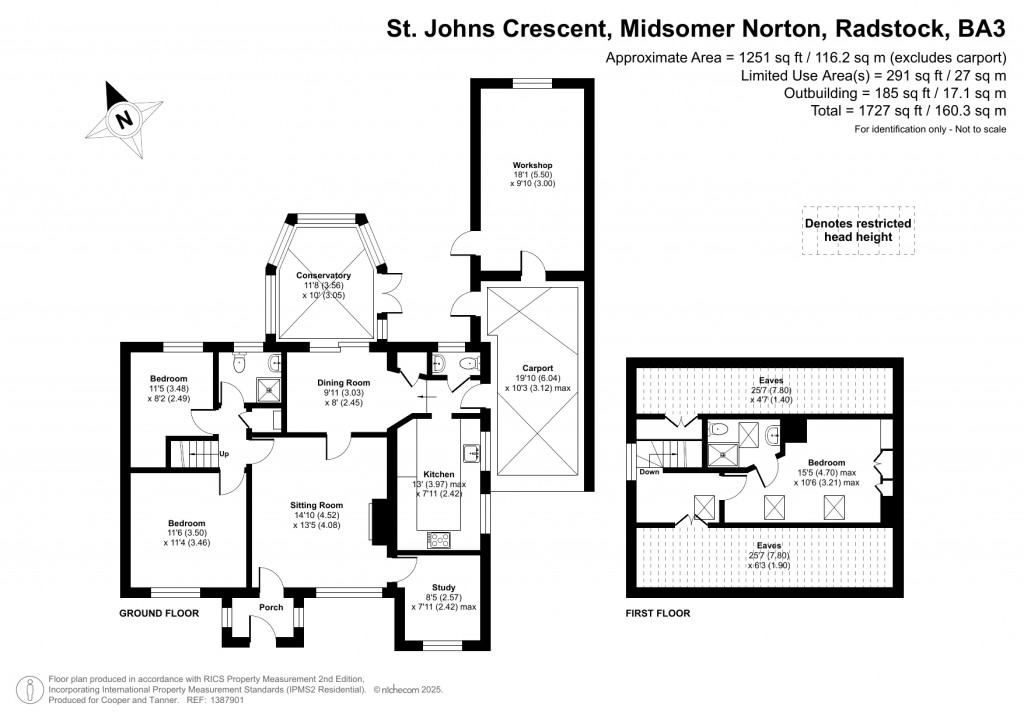 Floorplans For St Johns Crescent, Midsomer Norton, Somerset