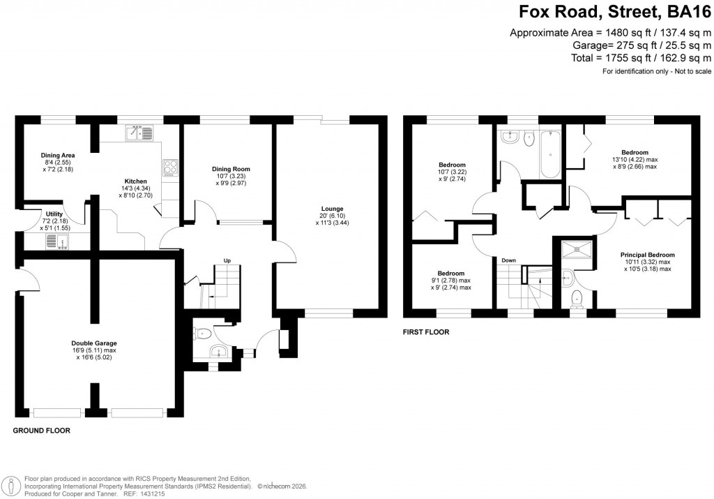 Floorplans For Fox Road, Street, Somerset