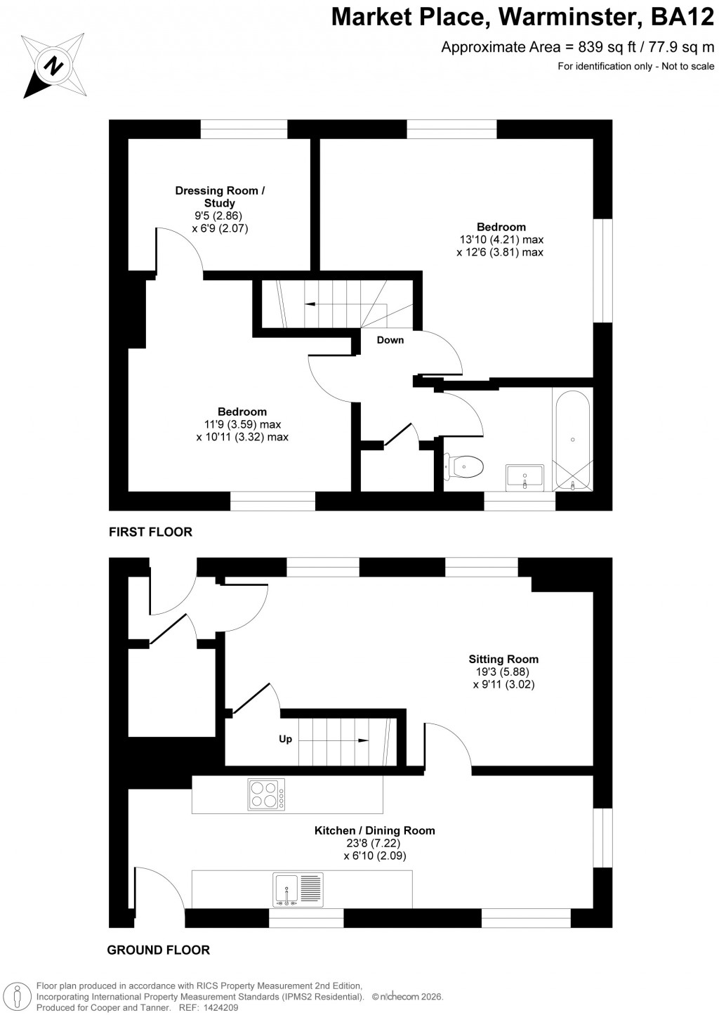 Floorplans For Market Place, Warminster, Wiltshire