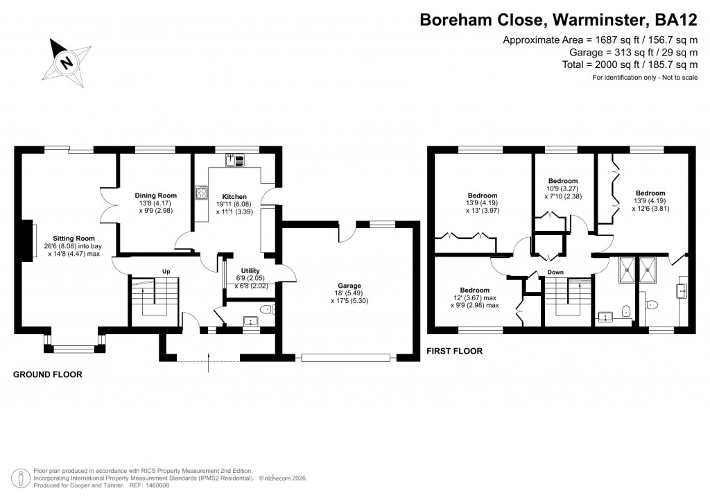 Floorplans For Boreham Close, Warminster, Wiltshire