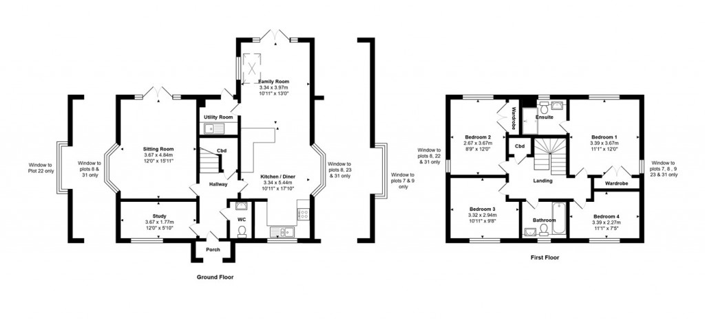 Floorplans For Whitworth Way, Wimborne, BH21