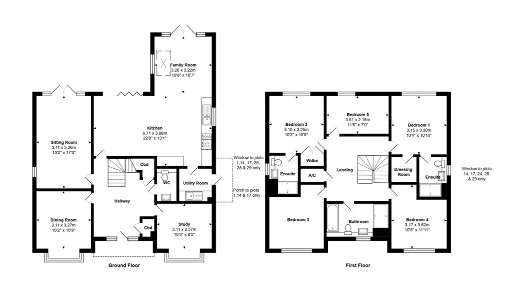 Floorplans For Oakwood Park, Oakley Lane, Wimborne, BH21