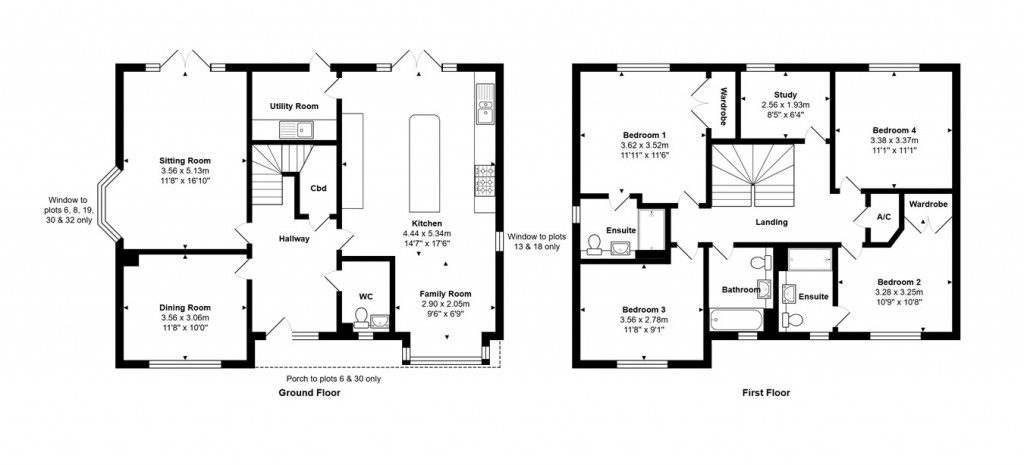 Floorplans For Whitworth Way, Wimborne, BH21