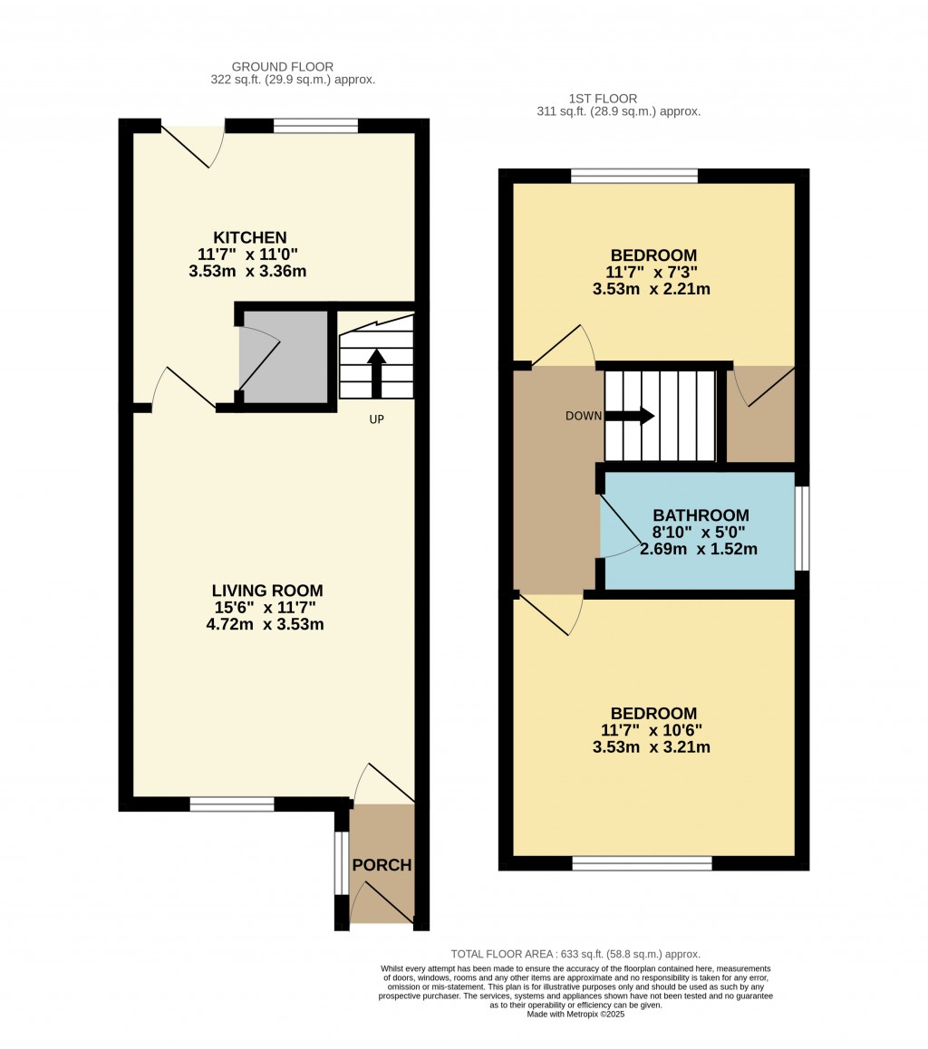 Floorplans For Fiveways Close, Cheddar, Somerset
