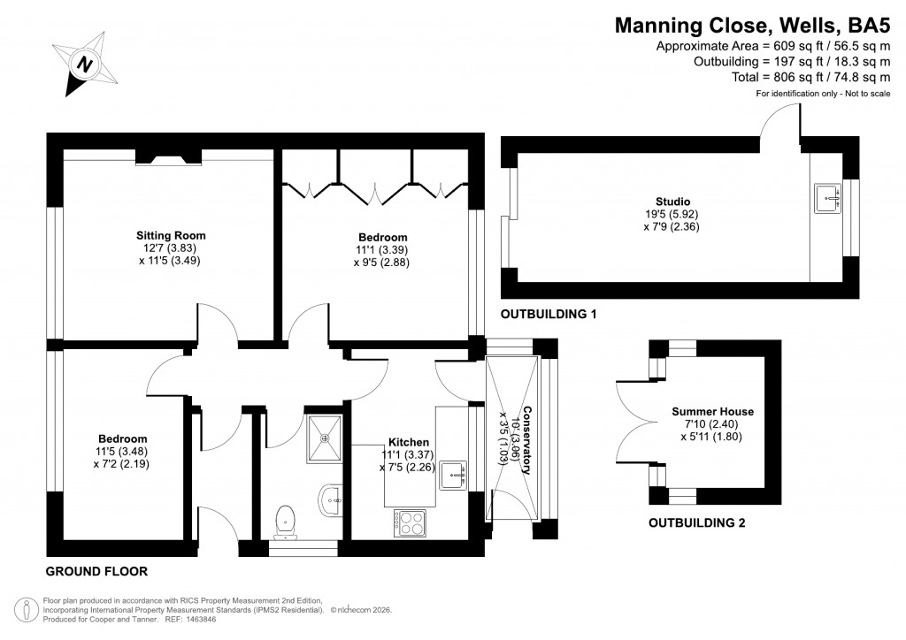 Floorplans For Manning Close, Wells, Somerset