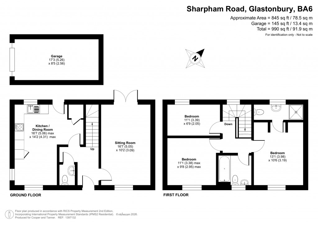 Floorplans For Sharpham Road, Glastonbury, Somerset