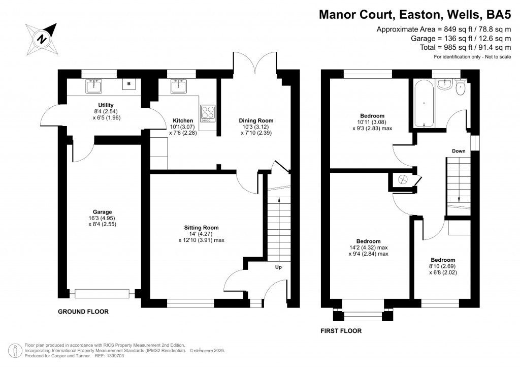 Floorplans For Easton, Wells, Somerset