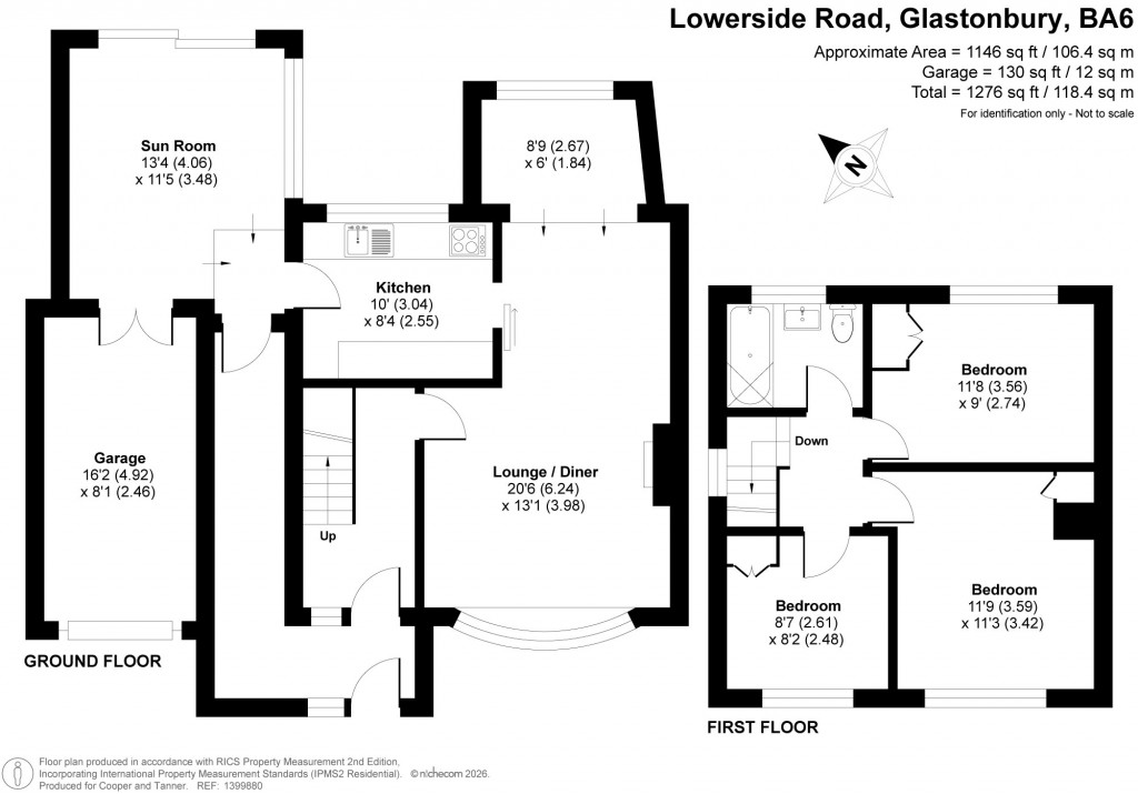Floorplans For Lowerside Road, Glastonbury, Somerset