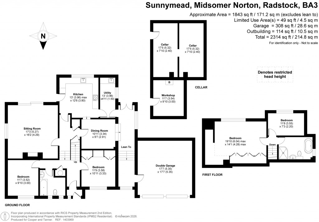 Floorplans For Sunnymead, Midsomer Norton, Radstock, Somerset