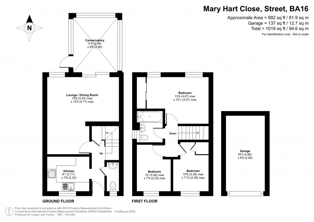Floorplans For Mary Hart Close, Street, Somerset