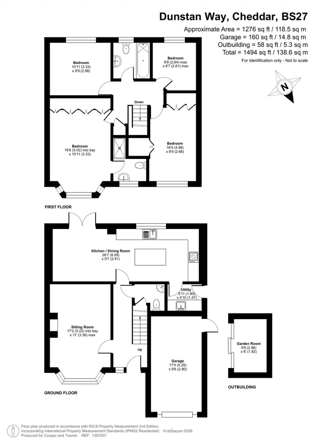 Floorplans For Dunstan Way, Cheddar, Somerset