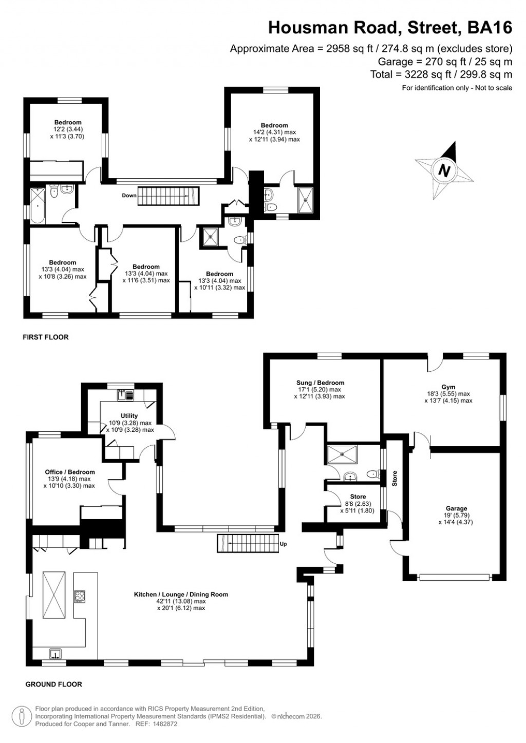 Floorplans For Housman Road, Street, Somerset