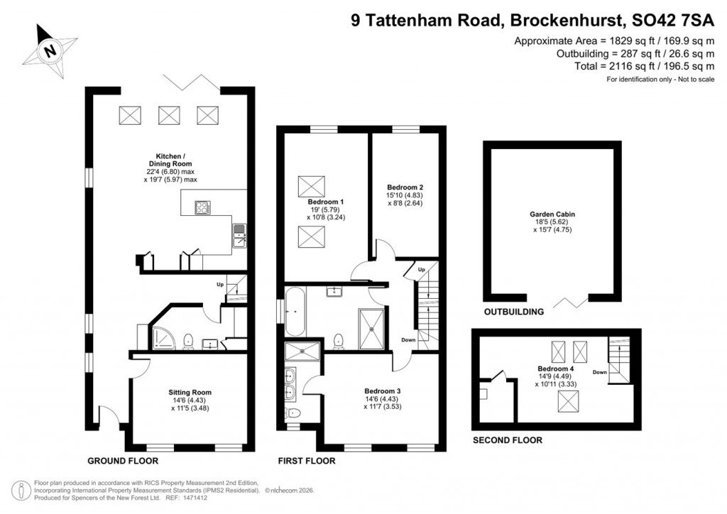 Floorplans For Tattenham Road, Brockenhurst, SO42