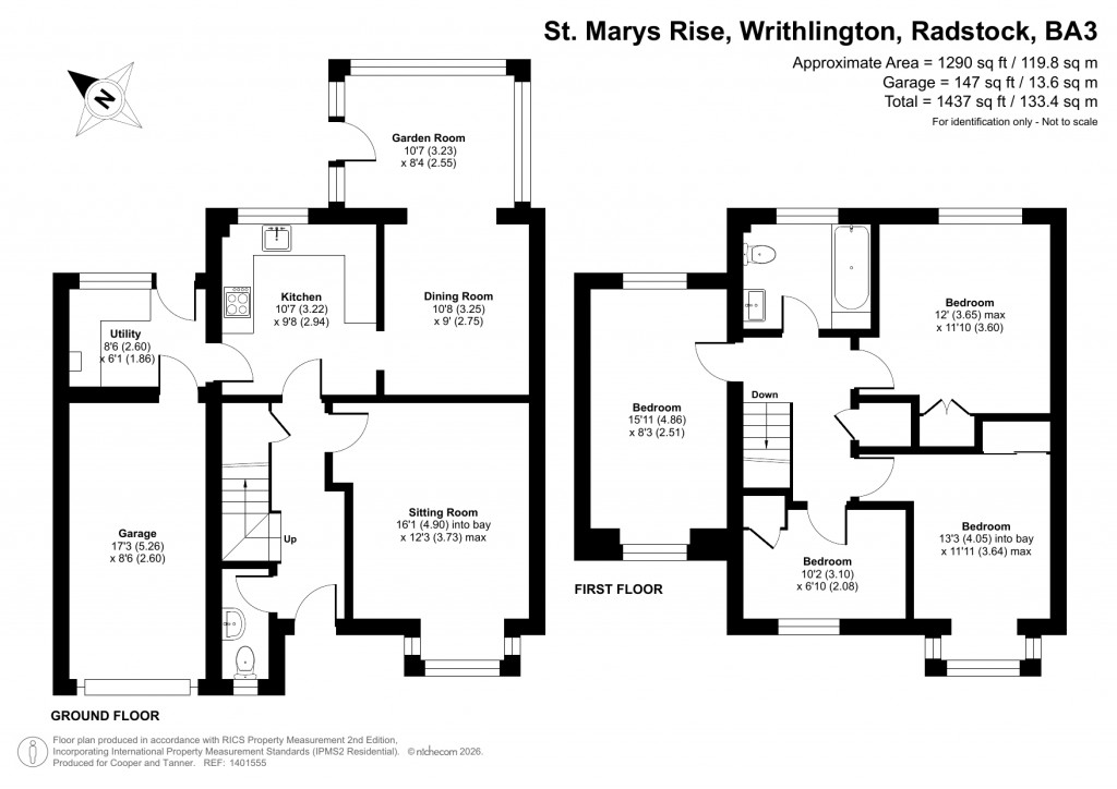 Floorplans For St Marys Rise, Writhlington, Radstock, Somerset