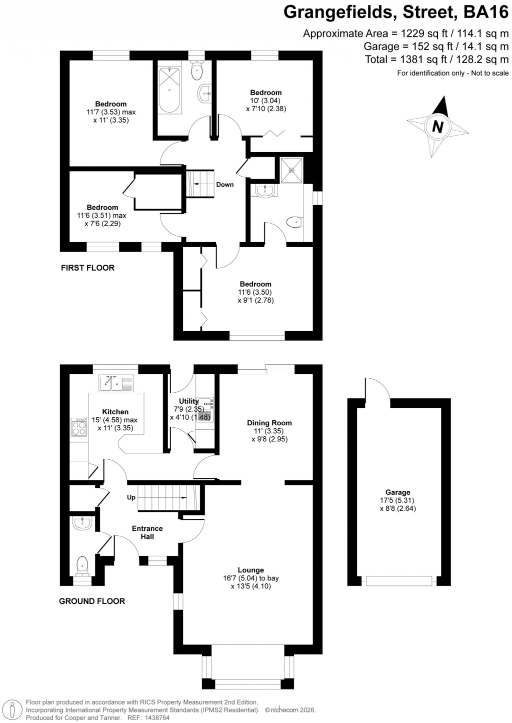 Floorplans For Grangefields, Street, Somerset