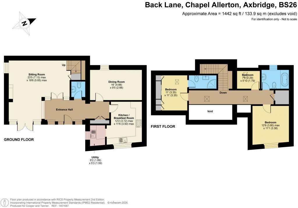 Floorplans For Chapel Allerton, Axbridge, Somerset