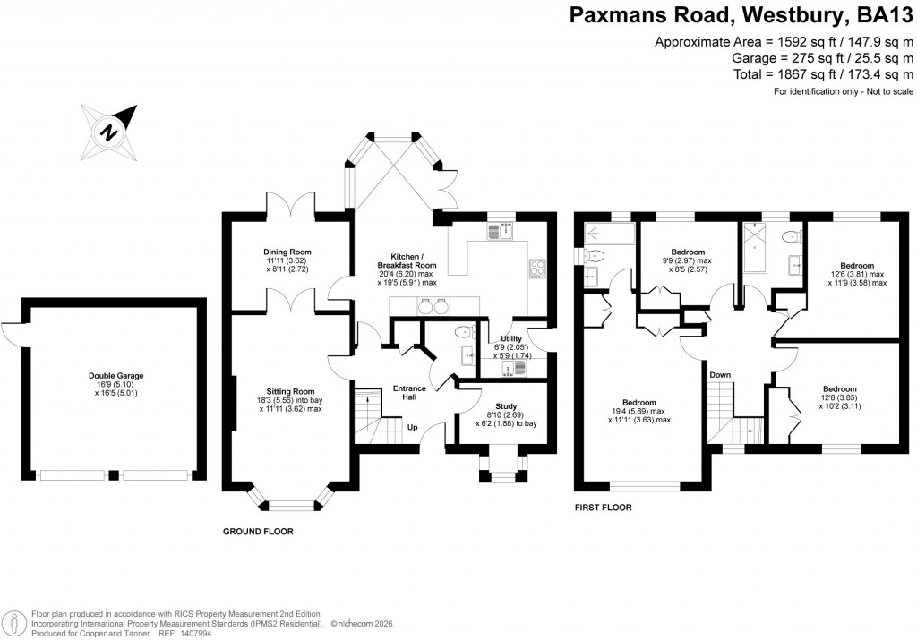 Floorplans For Paxmans Road, Westbury, Wiltshire