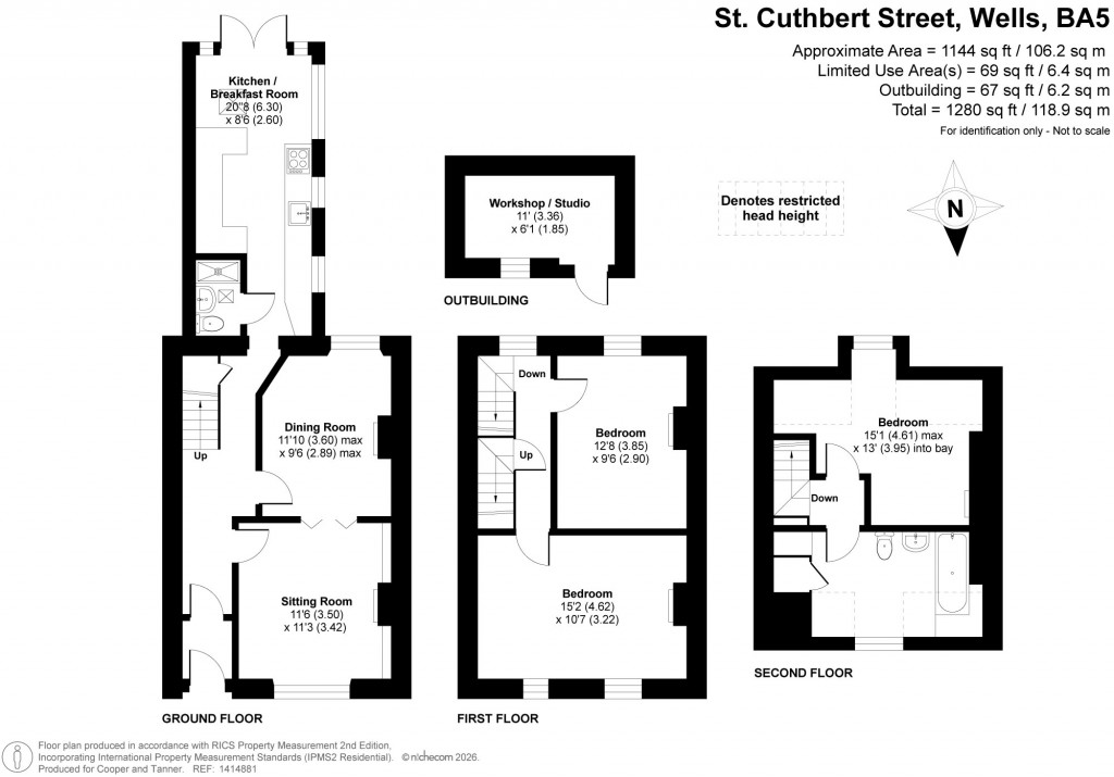 Floorplans For St Cuthbert Street, Wells, Somerset