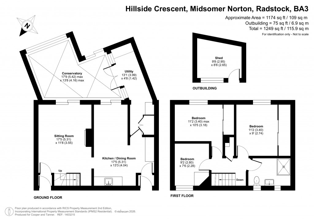 Floorplans For Hillside Crescent, Midsomer Norton, Radstock, Somerset