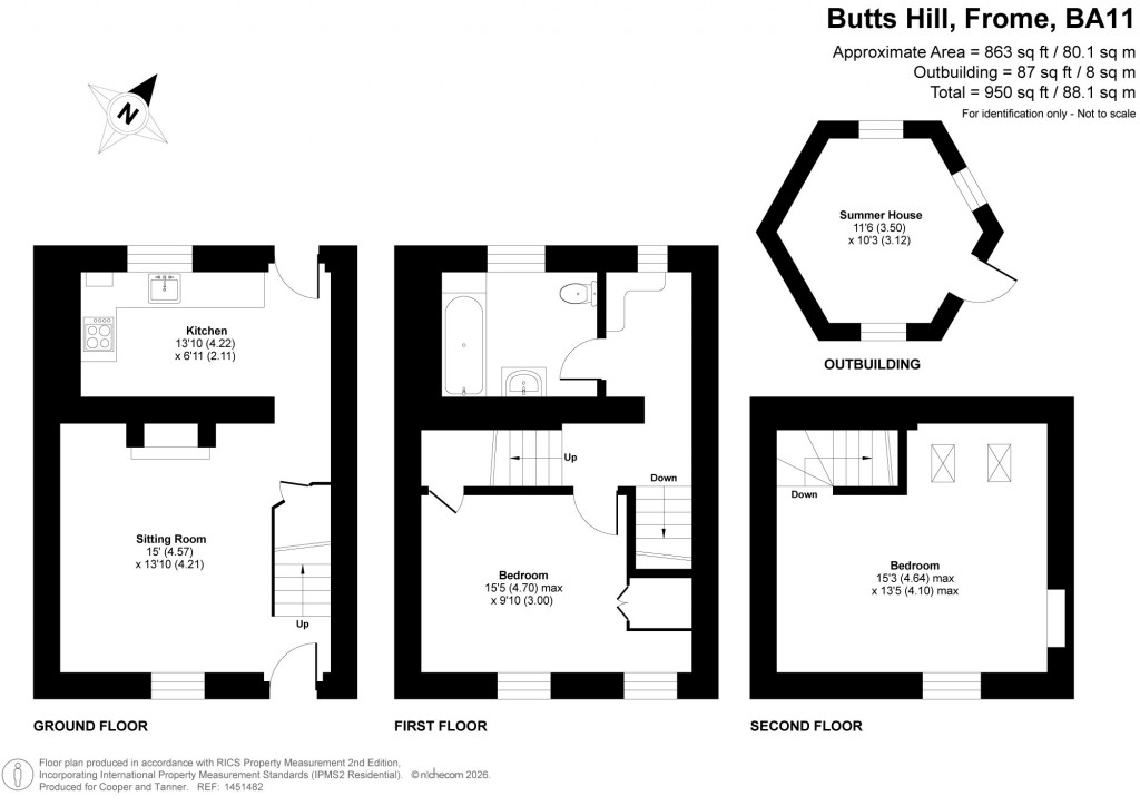 Floorplans For Butts Hill, Frome, Somerset