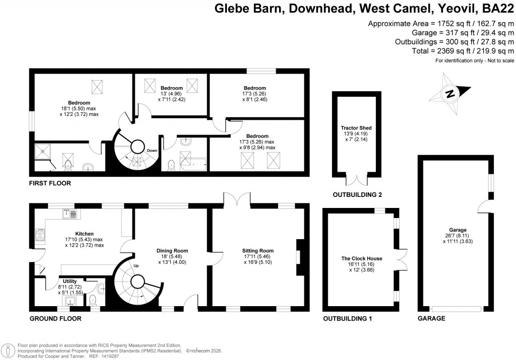Floorplans For Downhead, West Camel, Somerset