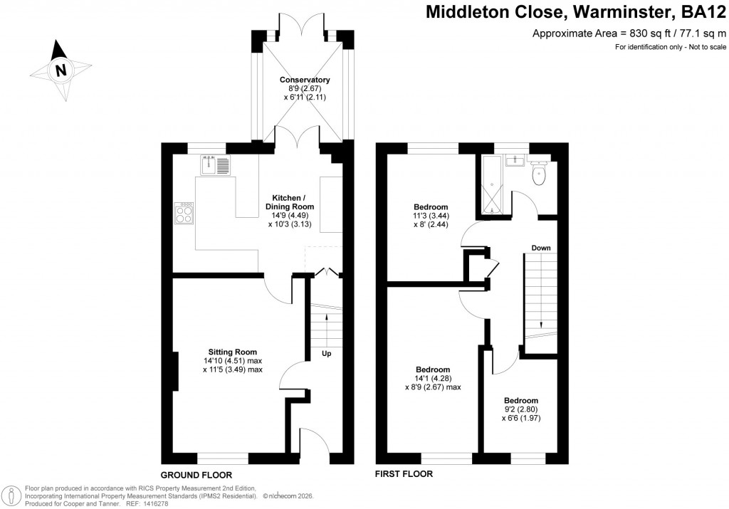 Floorplans For Middleton Close, Warminster, Wiltshire