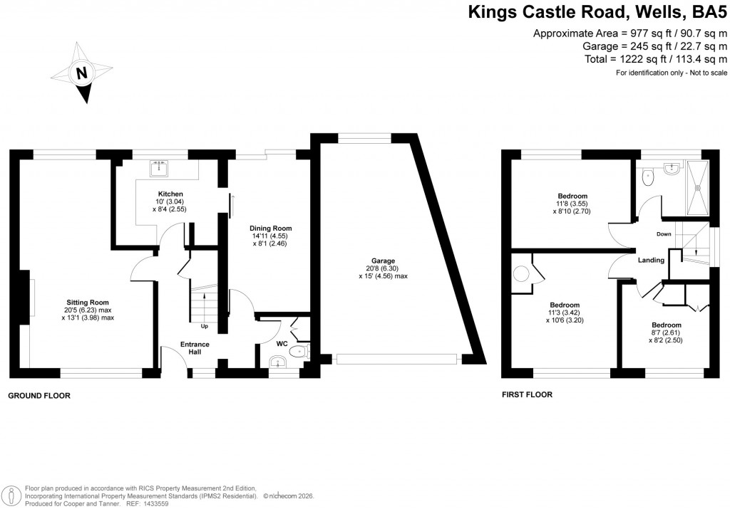 Floorplans For Kings Castle Road, Wells, Somerset
