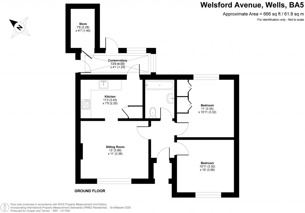 Floorplans For Welsford Avenue, Wells, Somerset