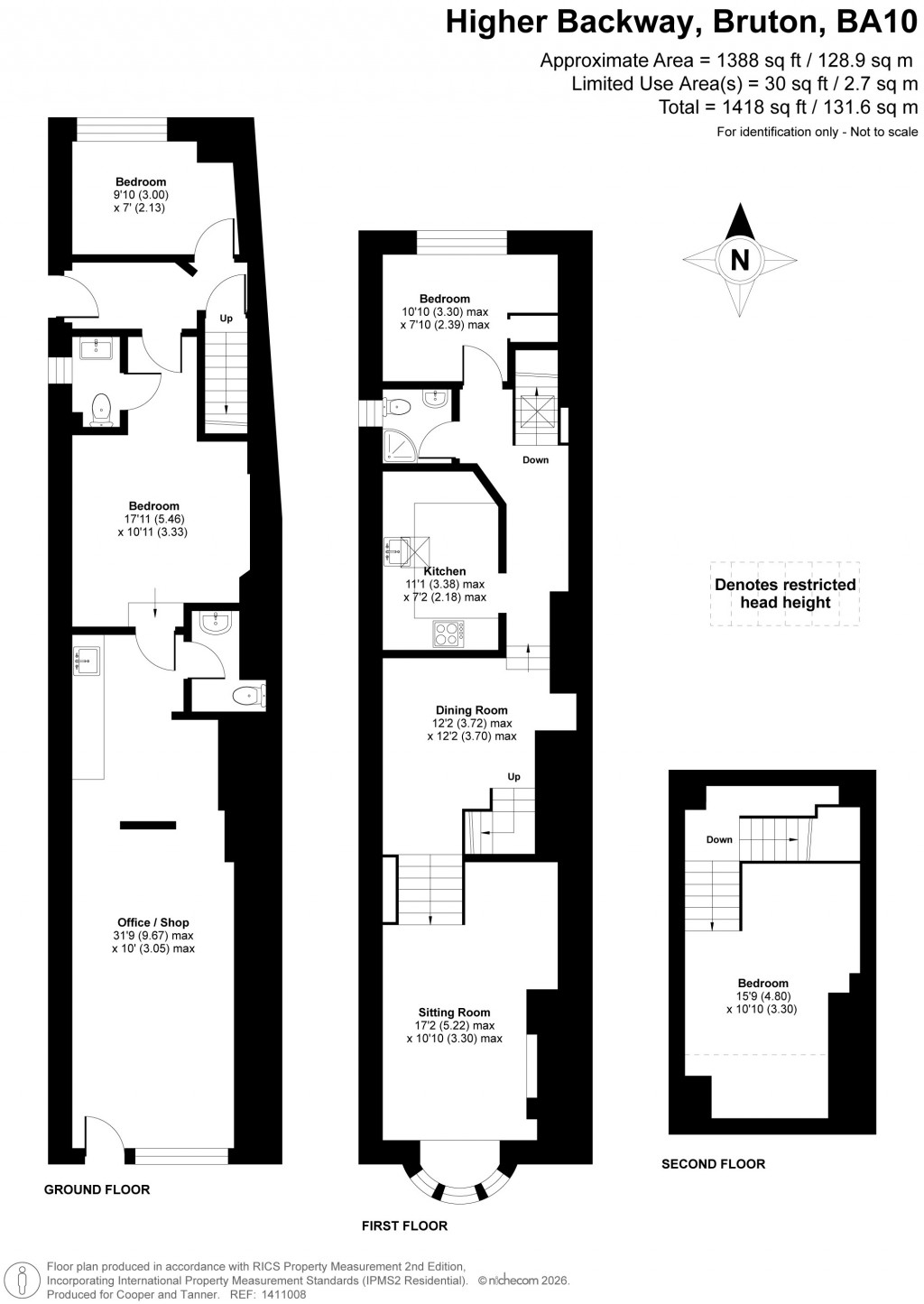 Floorplans For Higher Backway, Bruton, Somerset