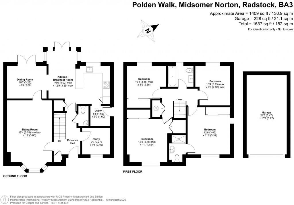 Floorplans For Polden Walk, Midsomer Norton, Radstock, Somerset