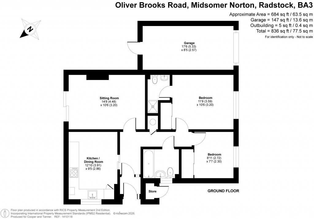 Floorplans For Oliver Brooks Road, Midsomer Norton, Radstock, Somerset