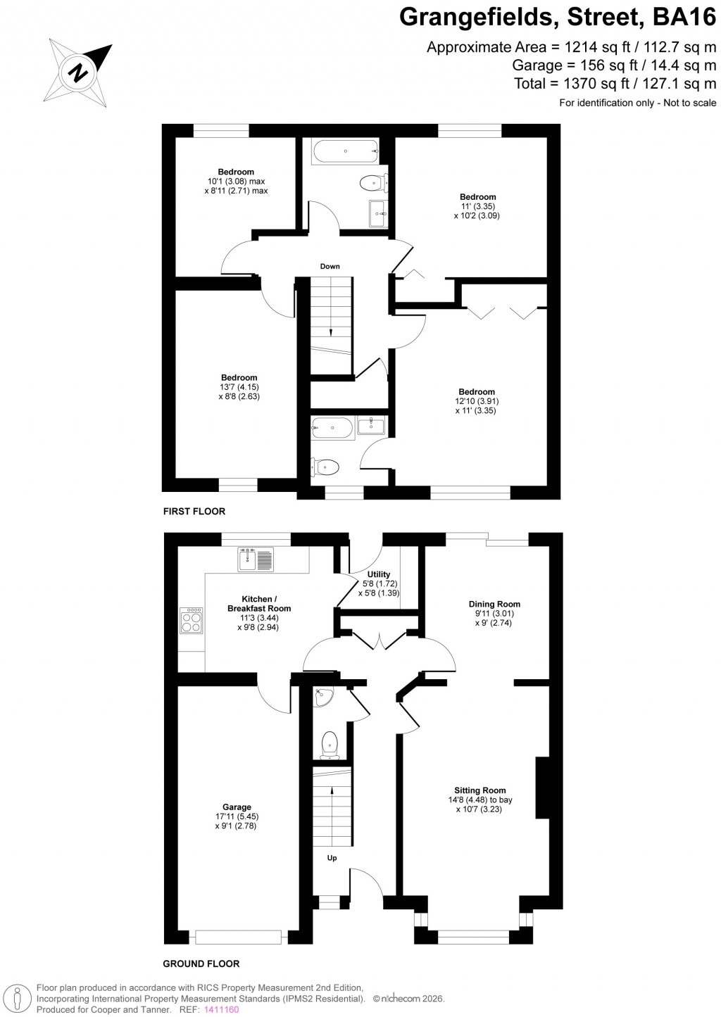 Floorplans For Grangefields, Street, Somerset