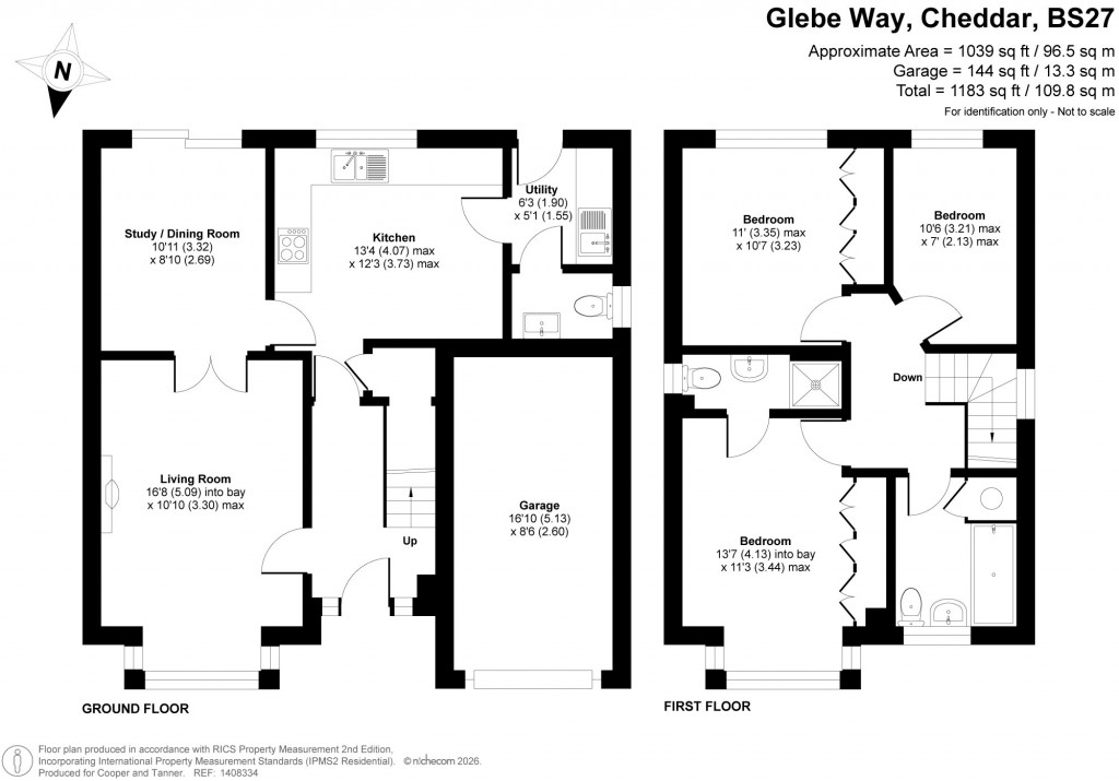 Floorplans For Glebe Way, Cheddar, Somerset