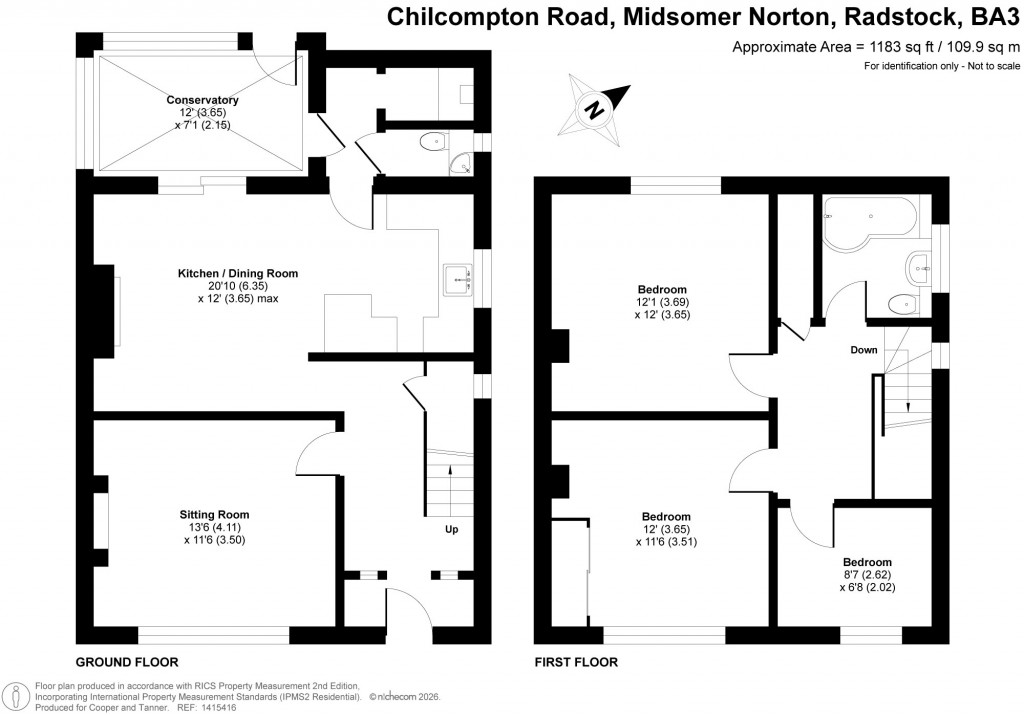 Floorplans For Chilcompton Road, Midsomer Norton, Radstock, Somerset