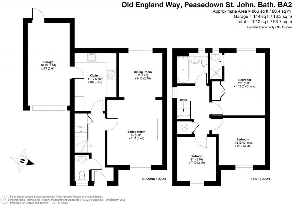 Floorplans For Old England Way, Peasedown St John, Bath, Somerset