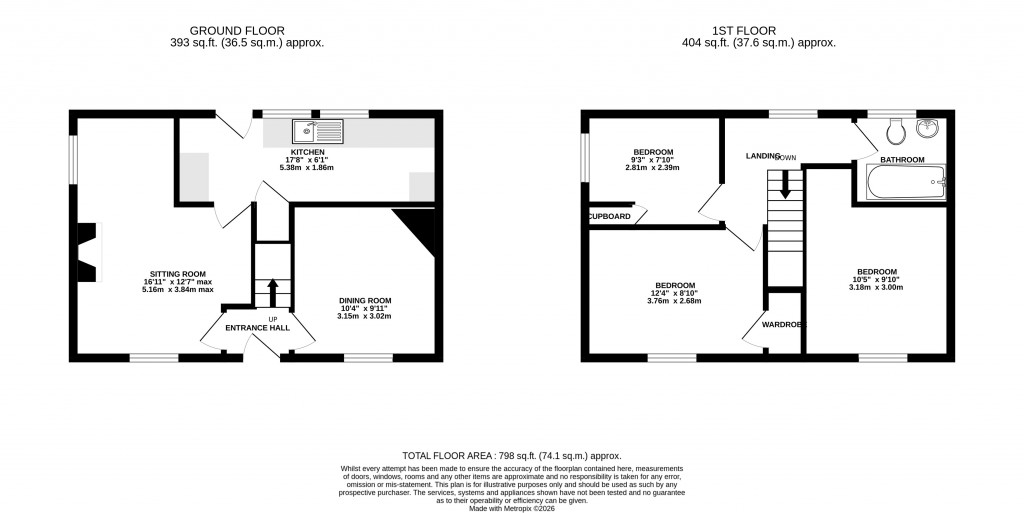 Floorplans For Dalleston, Binegar, Radstock, Somerset