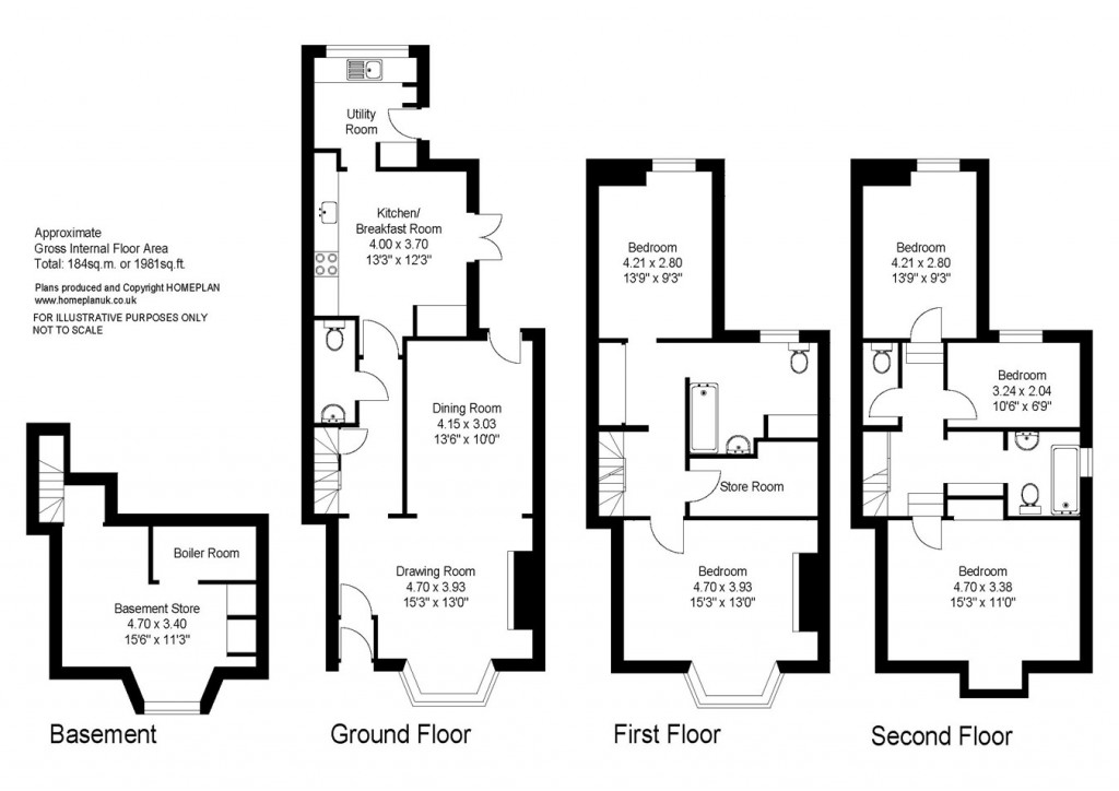 Floorplans For Captains Row, Lymington, SO41